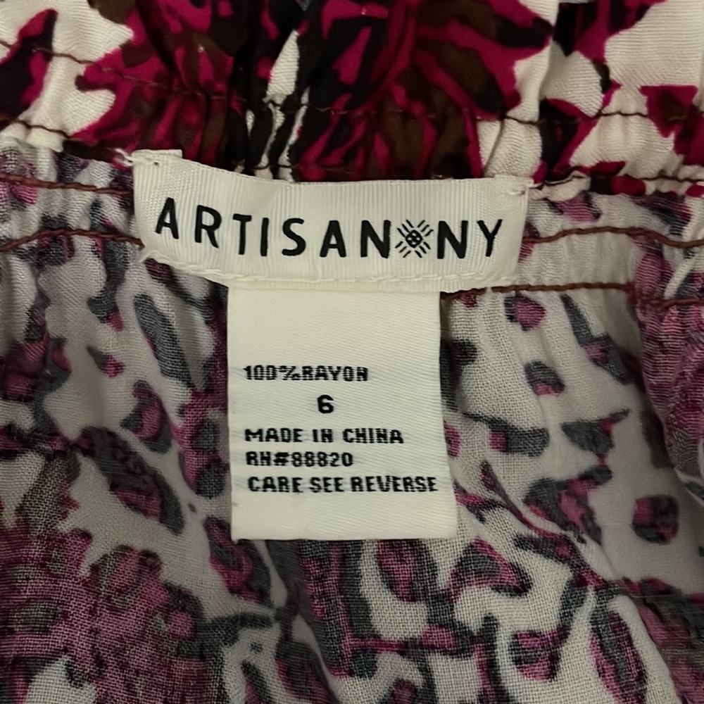 Artisan NY Boho Floral Print Tiered Maxi Dress size 6 - Picture 12 of 12